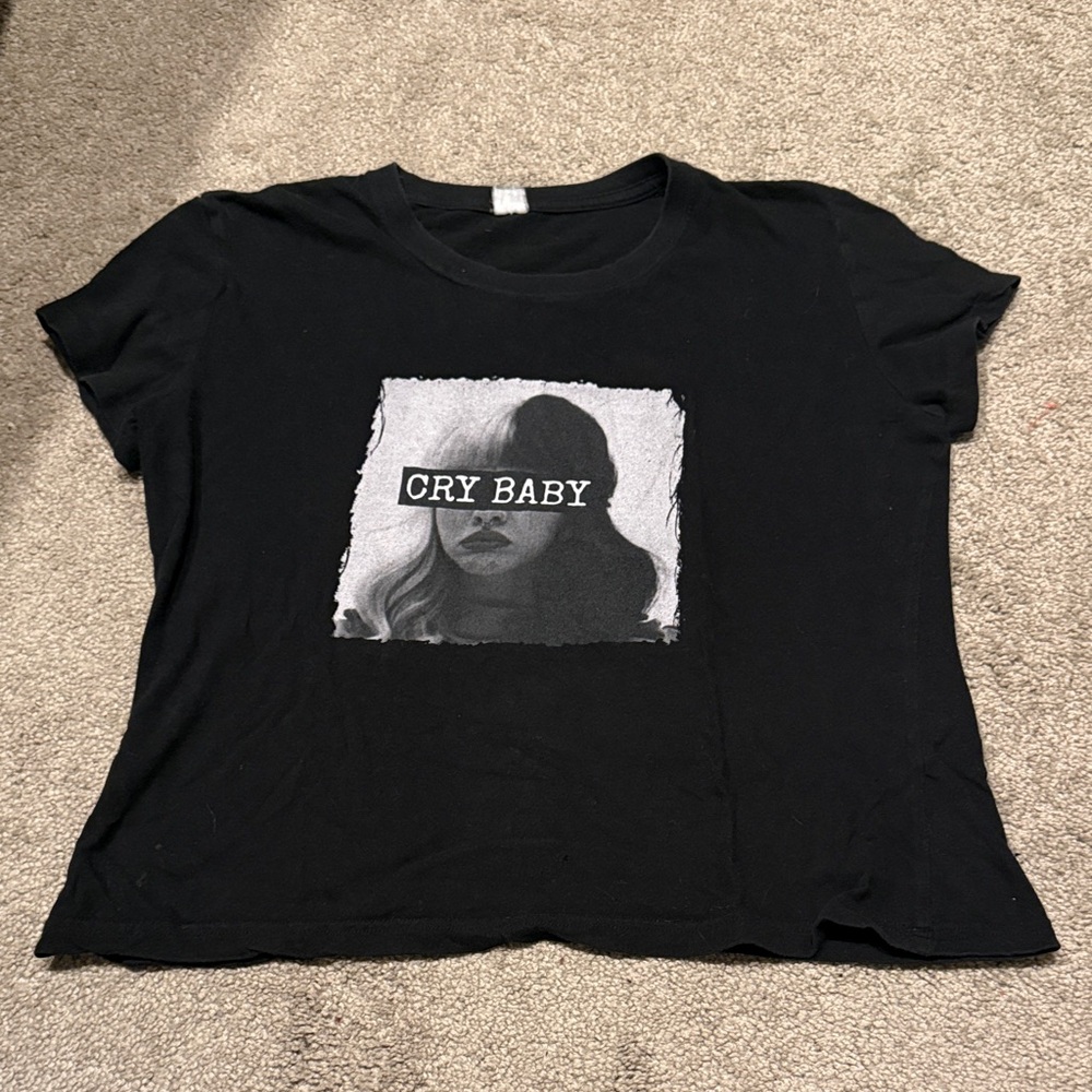 Black 'Cry Baby' Graphic T-Shirt